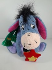 Disney Store Eeyore Winnie the Pooh Christmas w/ Star 9" Mini Bean Bag Plush NWT