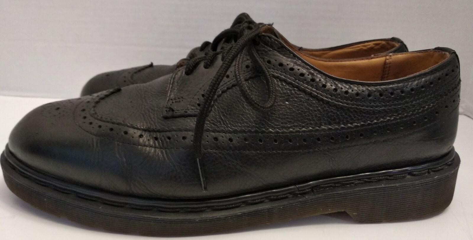 VTG Dr. Doc Martens Chunky Brogue Wingtip Black Leather US Men’s Size 12