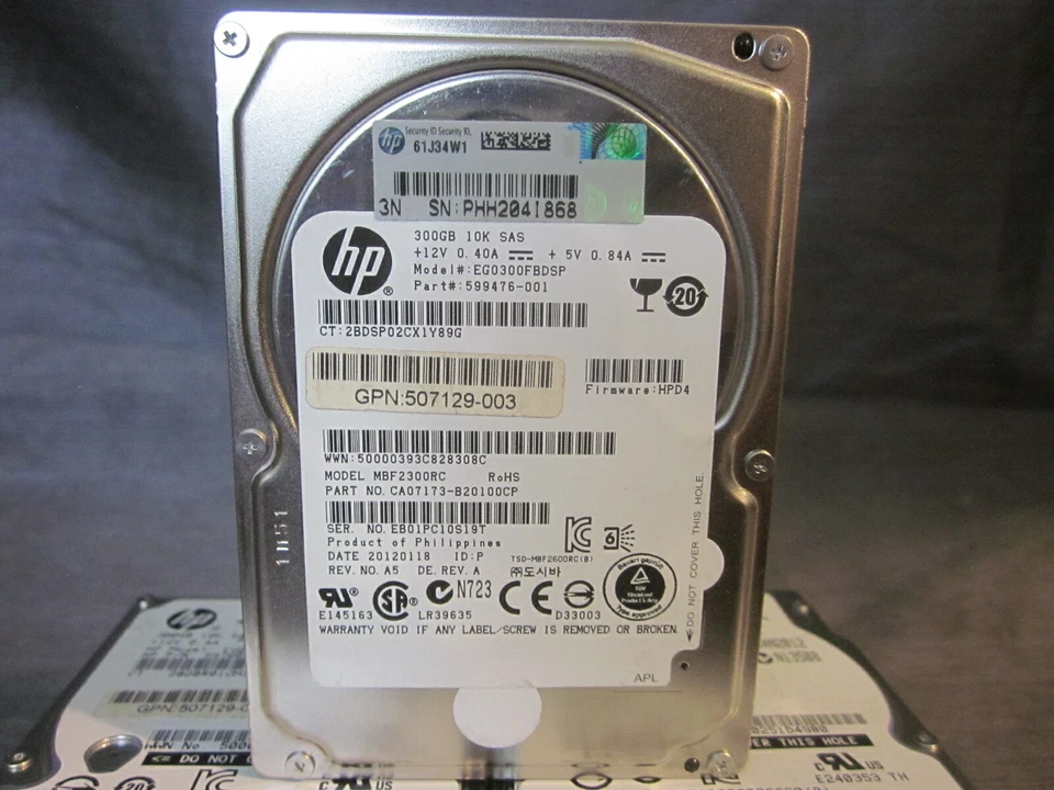 Lot 7 HP 599476-001 300GB 6G 10K SFF 2.5'' SAS Dual Port Enterprise Hard Drives - Image 2 of 4