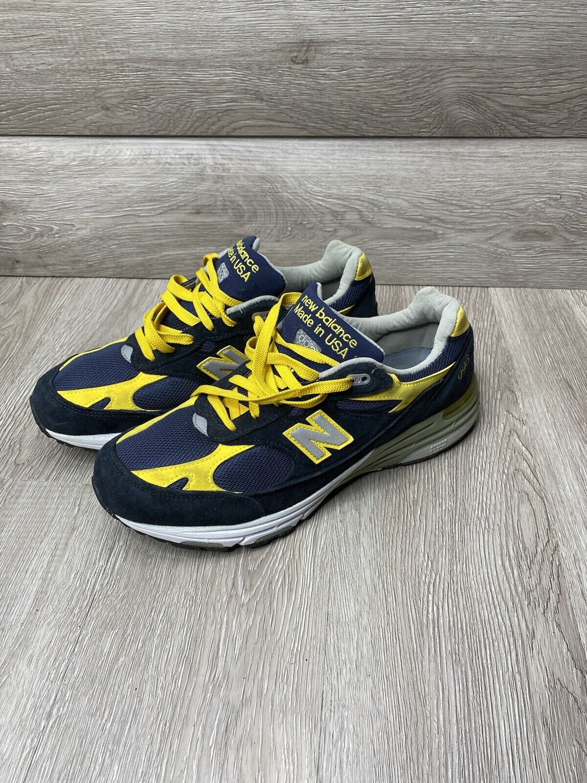 Acuerdo Joven papel New Balance 993 Made in USA Navy Blue and Yellow Mens Size 10.5 Heritage  Edition | eBay