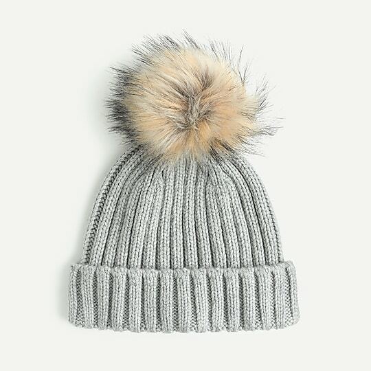Jcrew Ribbed pom-pom beanie in Supersoft yarn J.CREW WOMEN main image 4