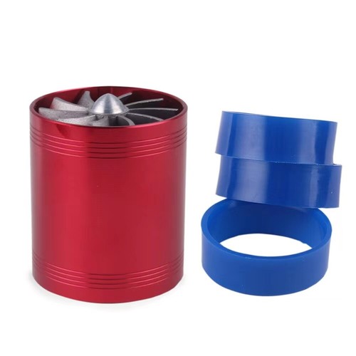 Car Turbo Supercharger Air Intake Double Fan Turbo Gas Fuel Aluminum Alloy - Picture 6 of 11
