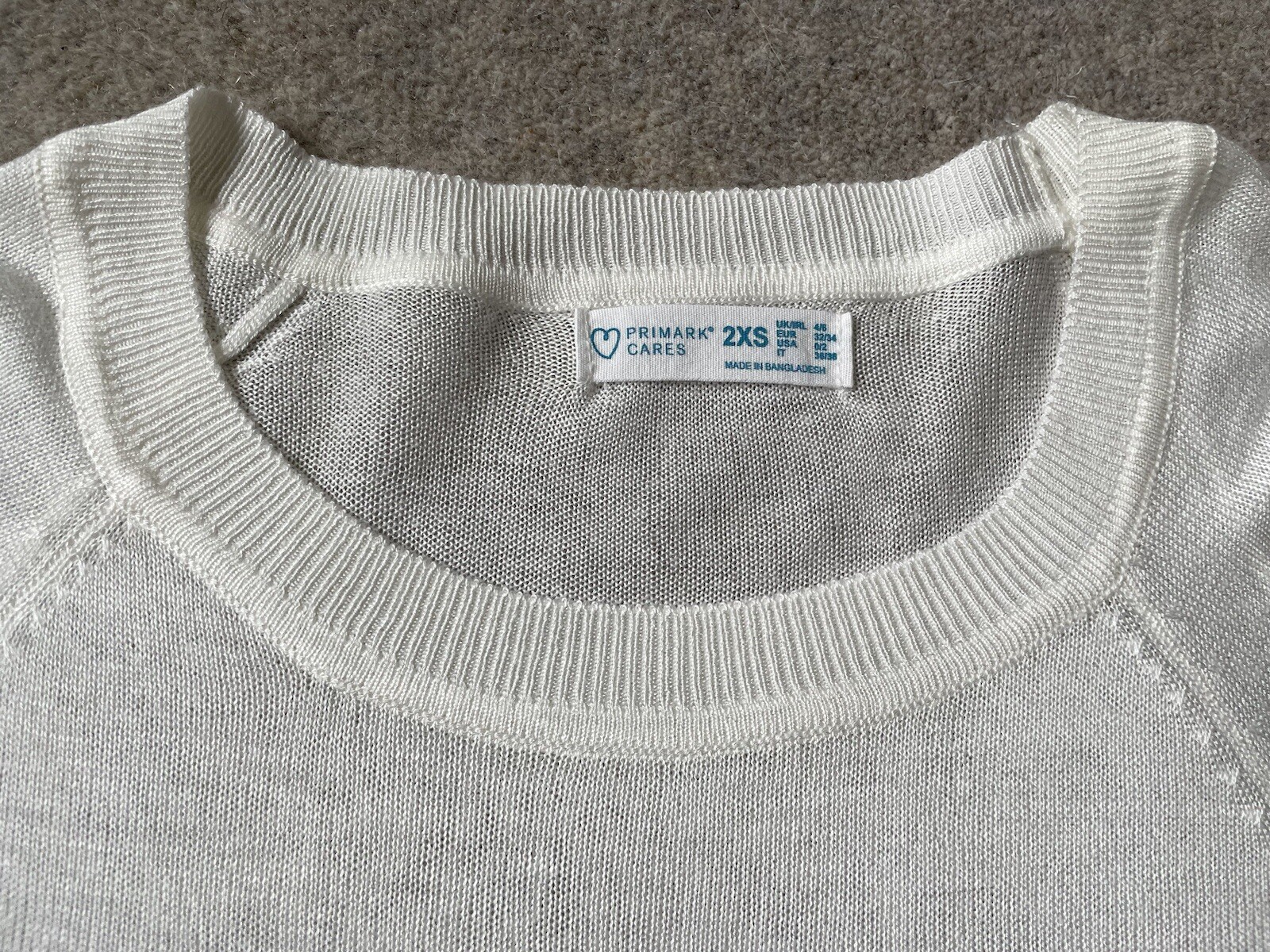 PRIMARK LADIES CREAM/NAVY STRIPE LIGHTWEIGHT JUMPER SIZE 2XS UK 10 image 3
