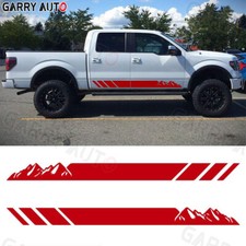 68.8 Red Mountains Stripe Graphics Stickers Car Body Skirt Decal For Pickup