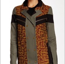 L.a.m.b. Gwen Stefani Geo Jacquard Cotton Twill Moto Utility Jacket Sz Small/2