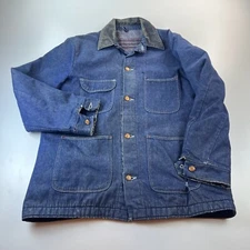 Vintage Wrangler Blue Bell  Denim Trucker Chore Jacket Mens 42 Blanket Lined