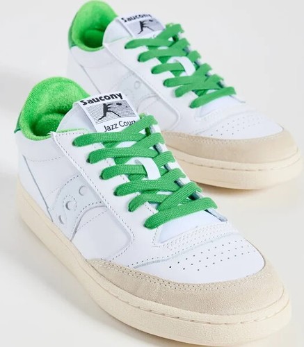 UniSex Saucony Jazz Court Sneaker S70777-3 White-Green 100%Originl New
