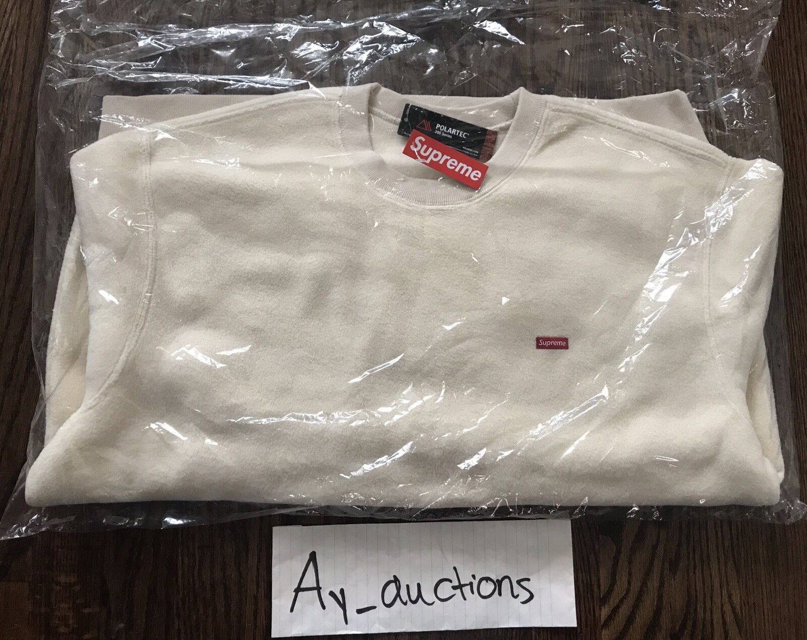 Supreme Polartec Small Box Logo Crewneck XL Natural FW18 | eBay