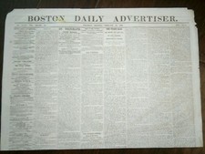 Journal GUERRE CIVILE 1865 - Annonceur quotidien Boston ~ FREEDMAN'S BILL, MARCHE SHERMAN