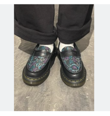 DR. MARTENS PENTON FLORAL JACQUARD LEATHER PENNY LOAFERS MSRP $190