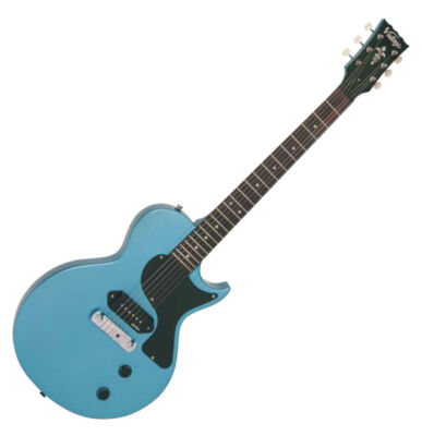 B-WARE Vintage V120GHB Reissued Series E-Gitarre P-100 Wilkinson Gun Hill Blue