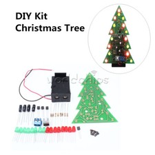 Christmas Trees LED Circuit Red Green Flash Light Electronic Suit DIY Kits