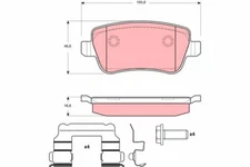 TRW GDB1638 brake pad set, disc brake for Fiat