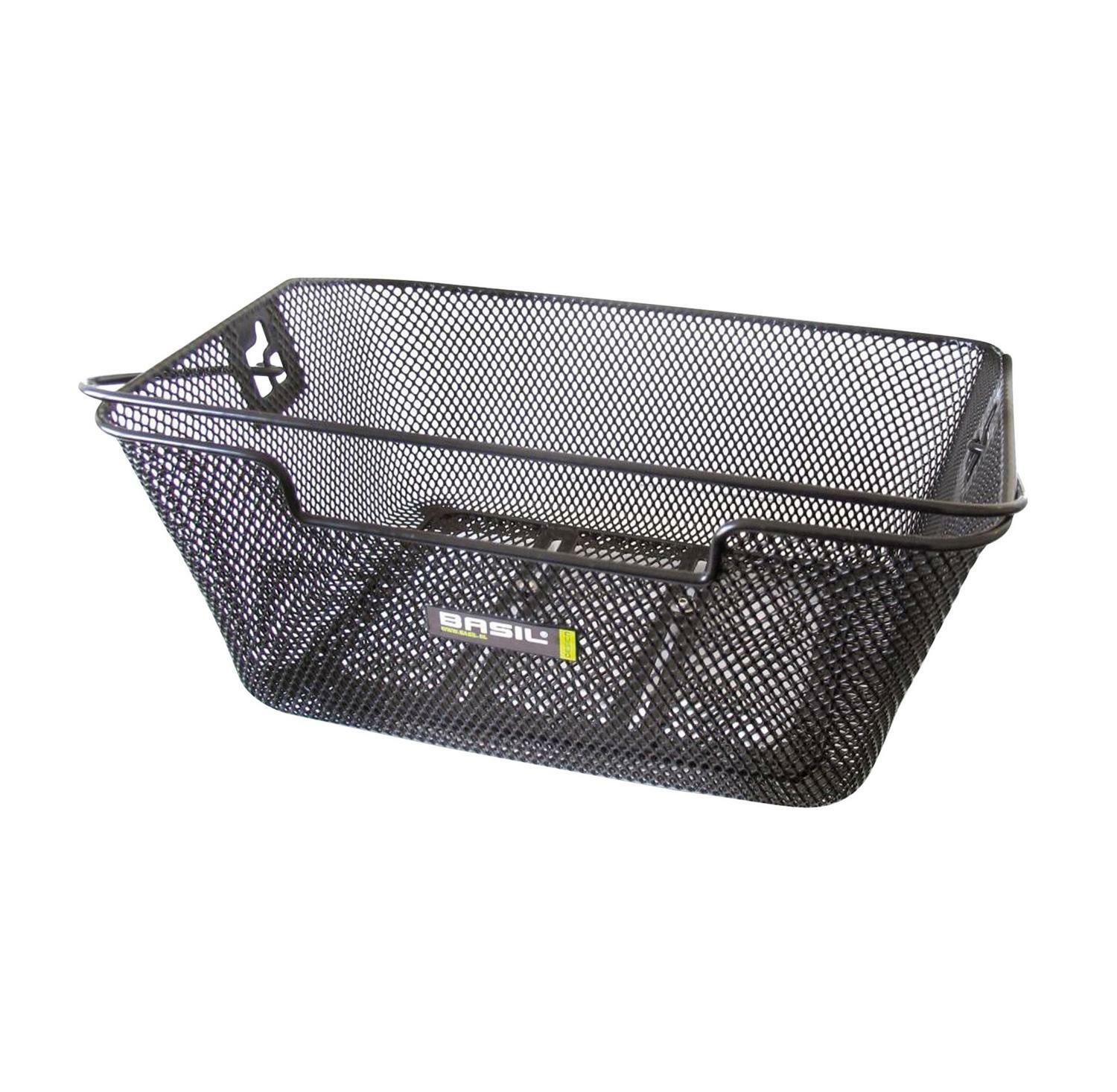 Panier vélo acier Basil Capri design nid d'abeille finitions soignées noir