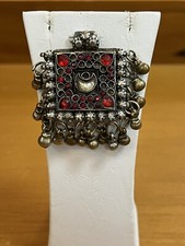 Vintage Tribal Kuchi Pendant Afghan Red Stones