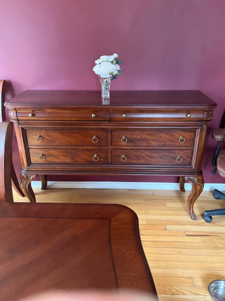 Jordan’s dining room set  dark wood   Slightly new.  - Image 4 of 4