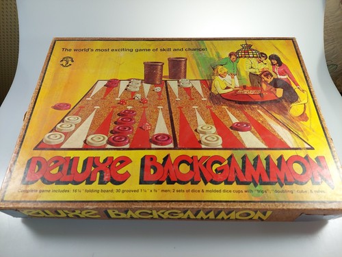 Vintage 1973 Deluxe Backgammon Checkers Game COMPLETE No 406 Pleasant Time Game