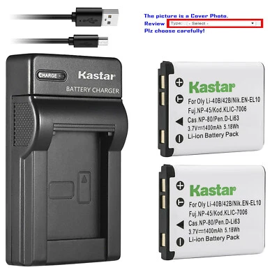 Kastar Battery Slim Charger for Nikon EN-EL10 & Nikon Coolpix S220 Coolpix S230