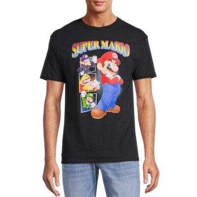 Nintendo Mario Bro's Men's Character Rewind Graphic T-Shirt Sizes  S M XL 3XL