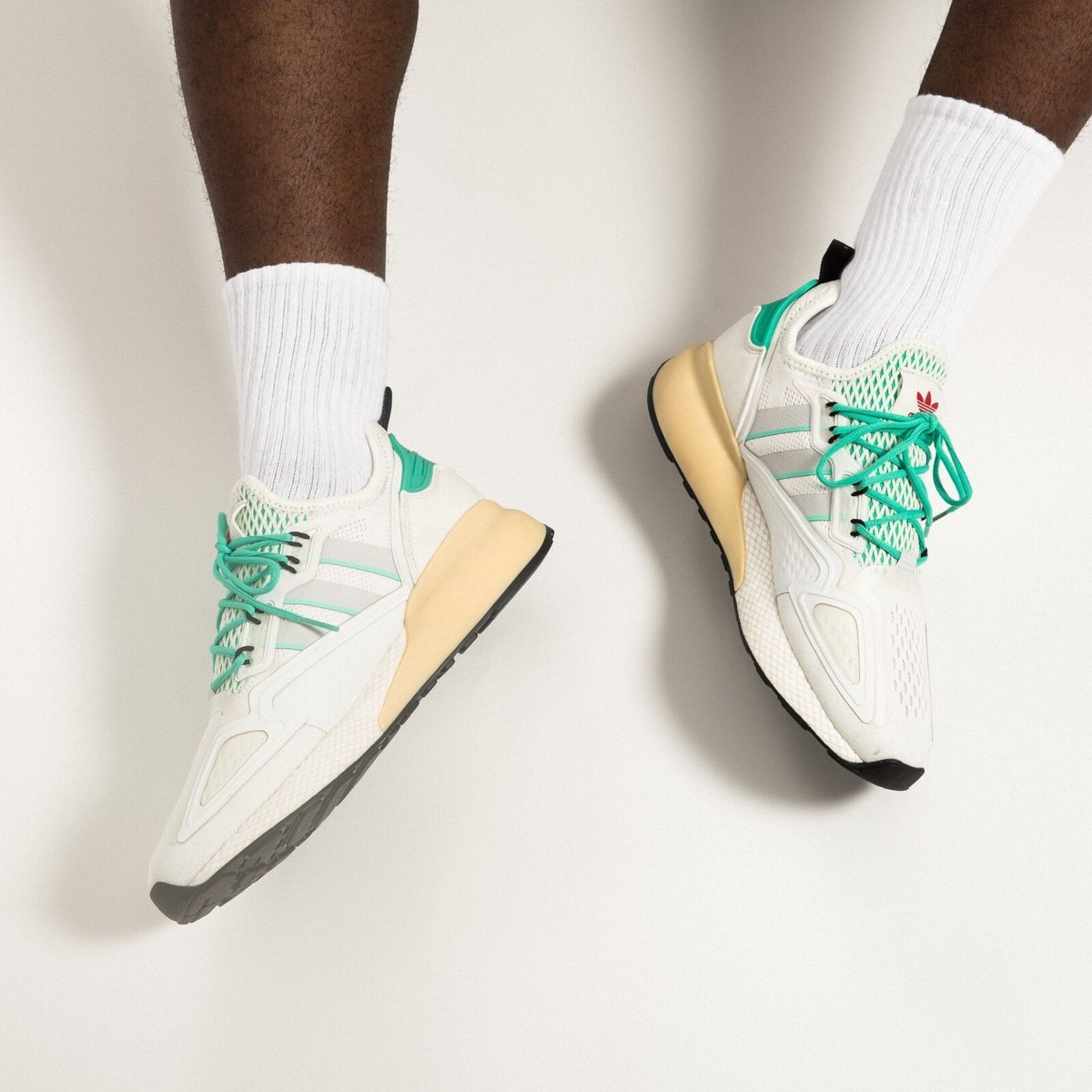 Size 8.5 - adidas ZX 2K Boost Grey Hi-Res Green | eBay