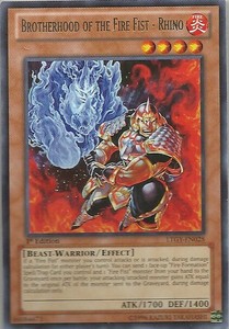 Brotherhood of the Fire Fist - Rhino - LTGY-EN028 - Rare - 1st Edition x3 - Ligh