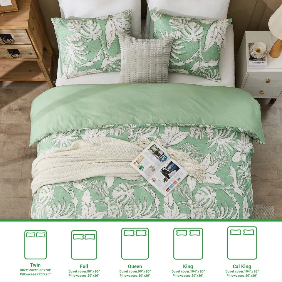 Gogreen 100% Cotton 3 Pieces Luxury Duvet Cover Soft & Breathable Bedding Set - Image 4 of 4