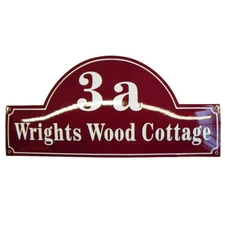 Personalised enamel address plaque 27x60cm WARRANTY 10y house sign number street