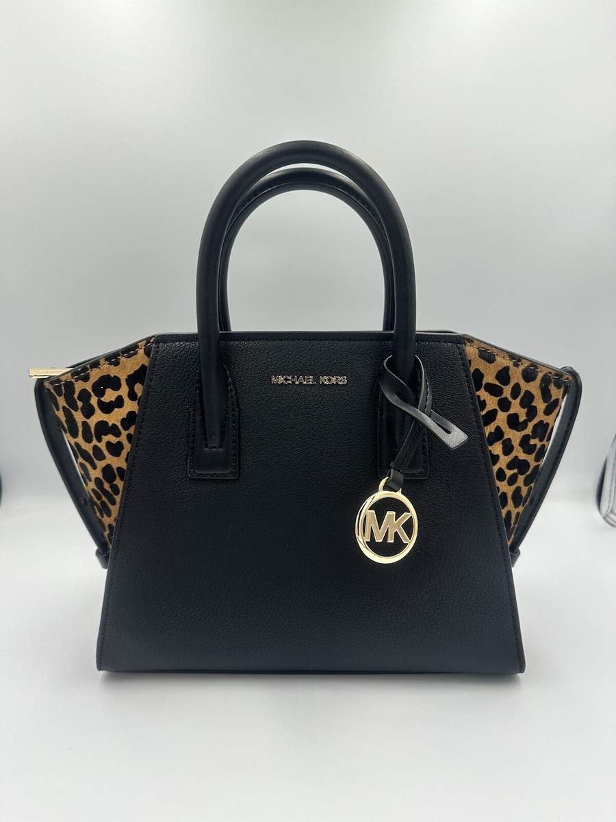 Michael Kors Small Avril Leopard Print Black Multi Leather