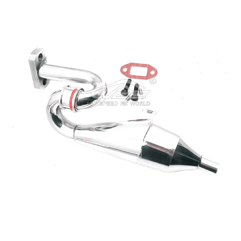 Tubo de escape de aluminio FLMLF RC CAR para 1/5 HPI RV KM Baja 5B SS 5T 5SC CAMIÓN Foto 2 de 4