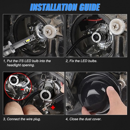 Kit de conversión de bombillas de faros LED H1 haz alto bajo brillante 6000K blanco 10000LM - Imagen 10 de 10