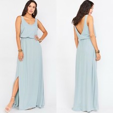 Show Me Your MuMu Kendall Green Sleeveless Wedding Maxi Gown Dress Size XS