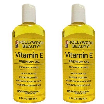 Hollywood Beauty Vitamin - E Premium Oil 8oz Prevents Dryness 8 FL OZ - 2 pack