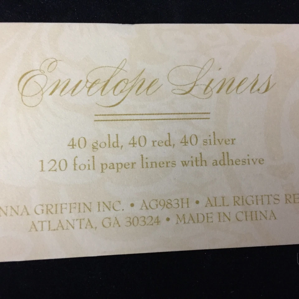 Anna Griffin FOIL PAPER ENVELOPE LINERS 60 Pieces 3 colors. ***NEW*** #371 - Image 2 of 4