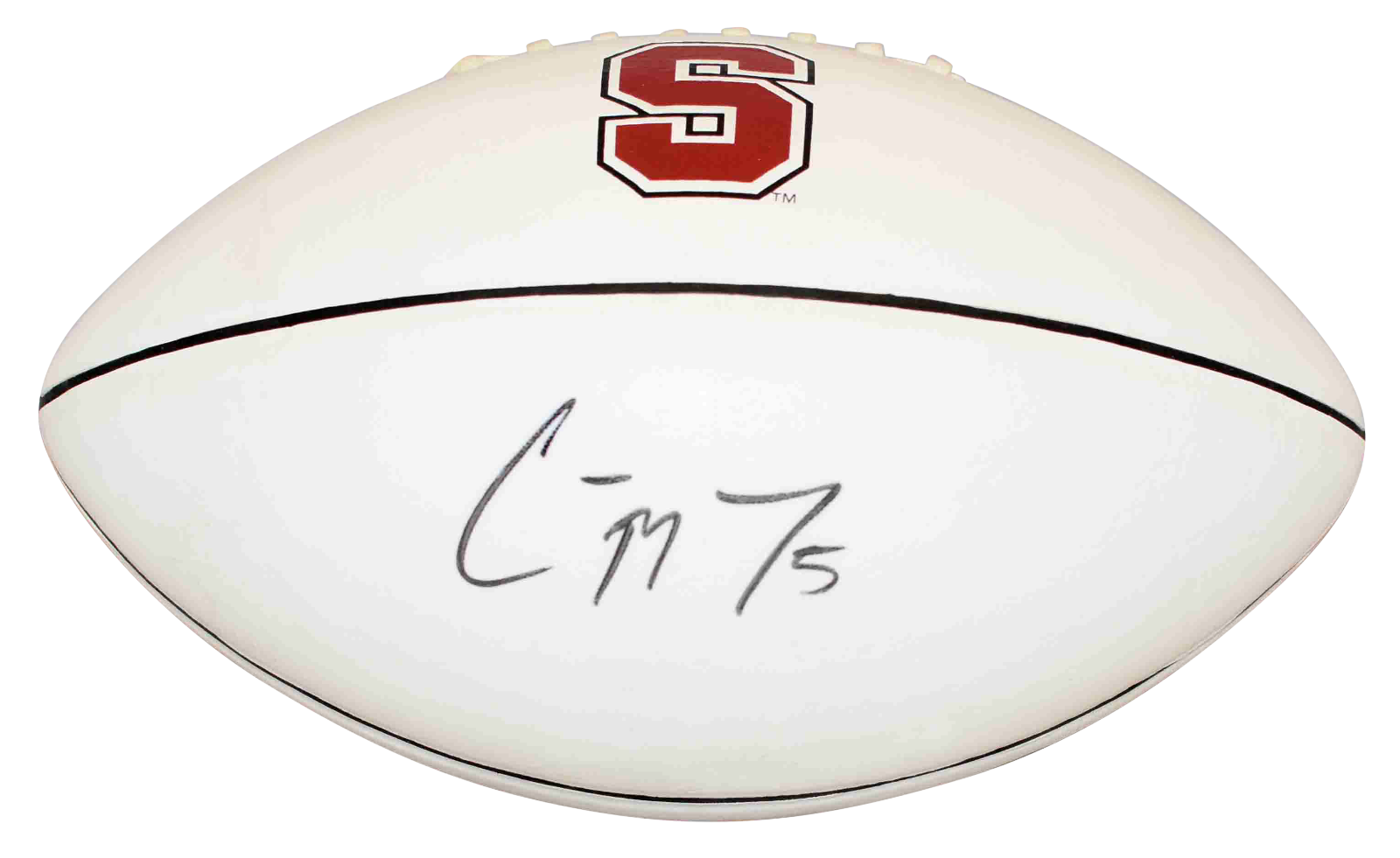 Christian McCaffrey Autographed Signed Stanford Cardinal NIKE WHITE LOGO FOOTBALL BECKETT 