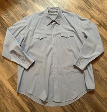 Vintage Sheplers Western Shirt Men's 38 Blue Pearl Snap Cowboy Rockabilly