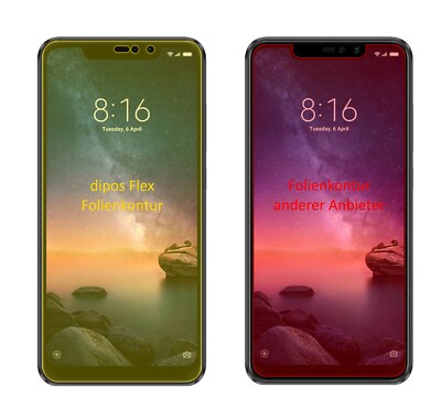 2x Schutzfolie für Xiaomi Redmi Note 6 Pro inkl. Rundung Flex Folie dipos
