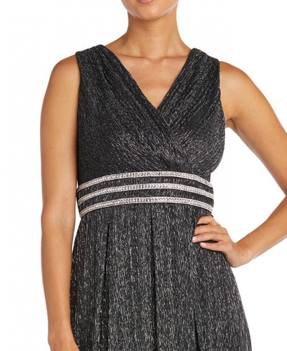 New $139 R & M Richards Women's Long Sleeveless V-Neck Wrap Dress Dress A4022 - 第 2/6 張圖片