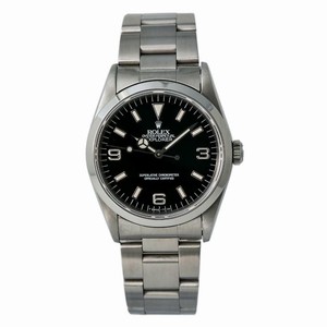 Rolex Explorer No Holes Men Automatic Watch With Papers Black Dial Ss 36mm Ebay
