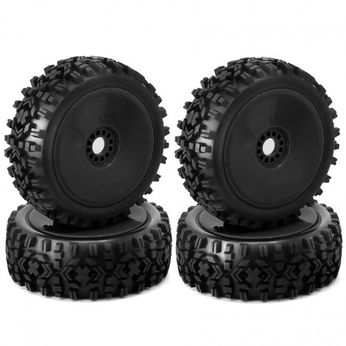 Offroad Rubber Tire & Rim Set Dish Type 17mm Hex For 1/8 KYOSHO MP09 MP10 Buggy - Picture 3 of 12
