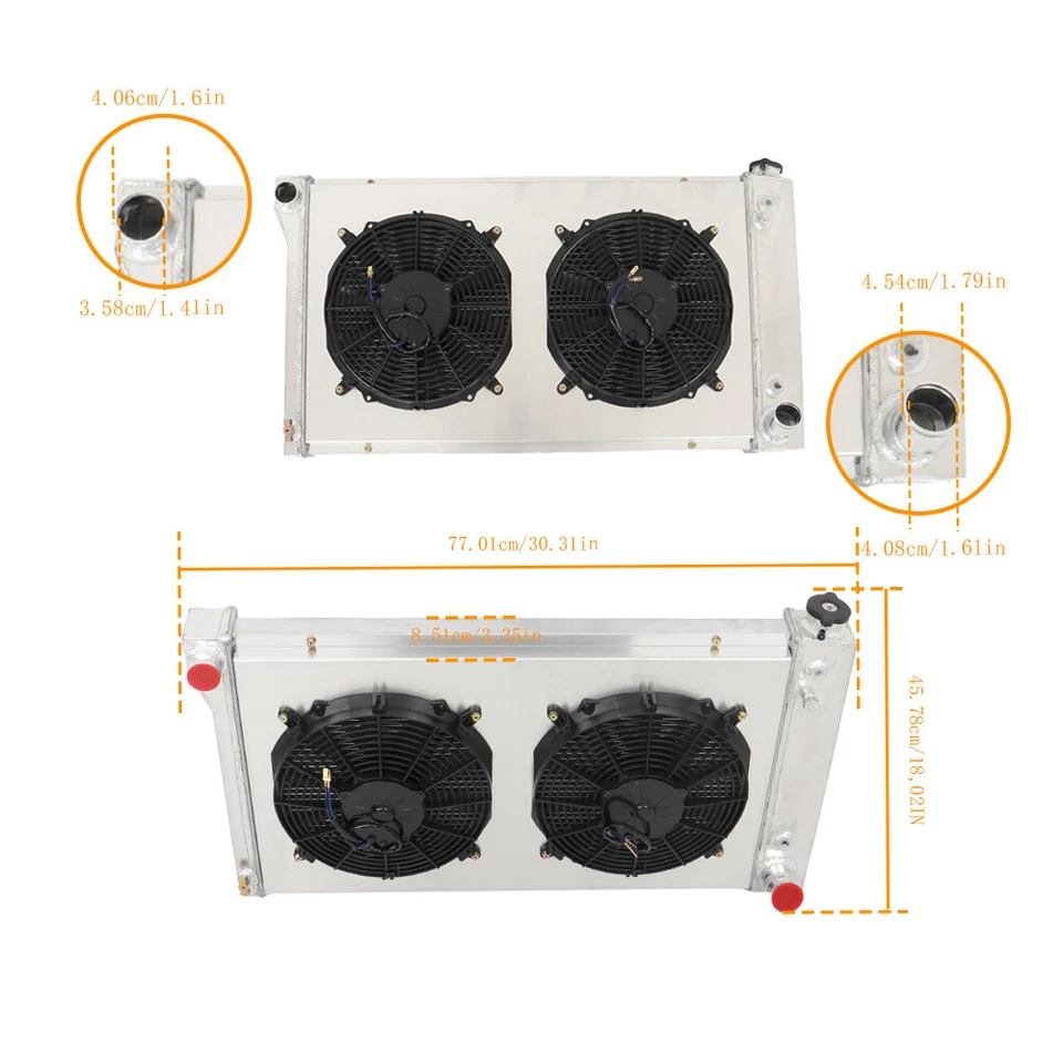 For 1967-72 Chevy/GMC C/K 10/20/30 Series Pickup Truck 4 Row Radiator Shroud Fan Foto 2 de 4