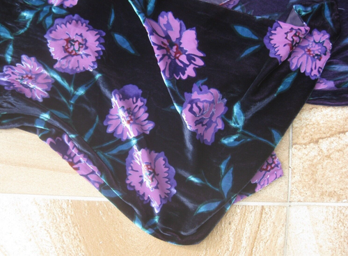 MONSOON vintage maxi skirt & scarf set in silk velvet devore floral print UK 12 - Picture 16 of 19