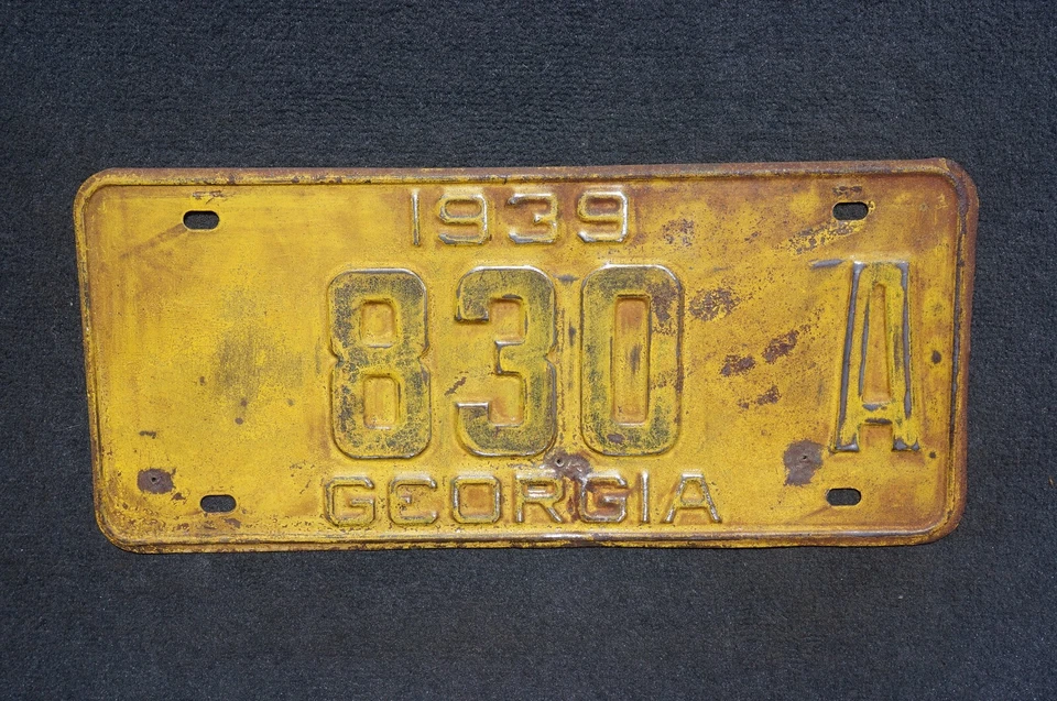 1939 GEORGIA License Plate Low # 830 A - Image 4 of 4