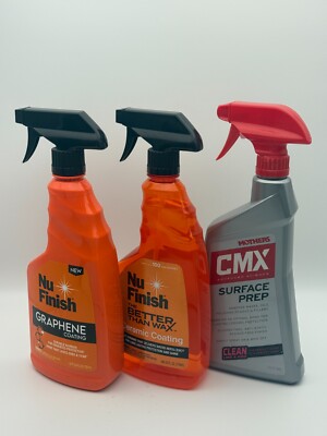 NuFinish Ceramic + Graphene  Coating & Mothers CMX Surface Prep - Lot of 3