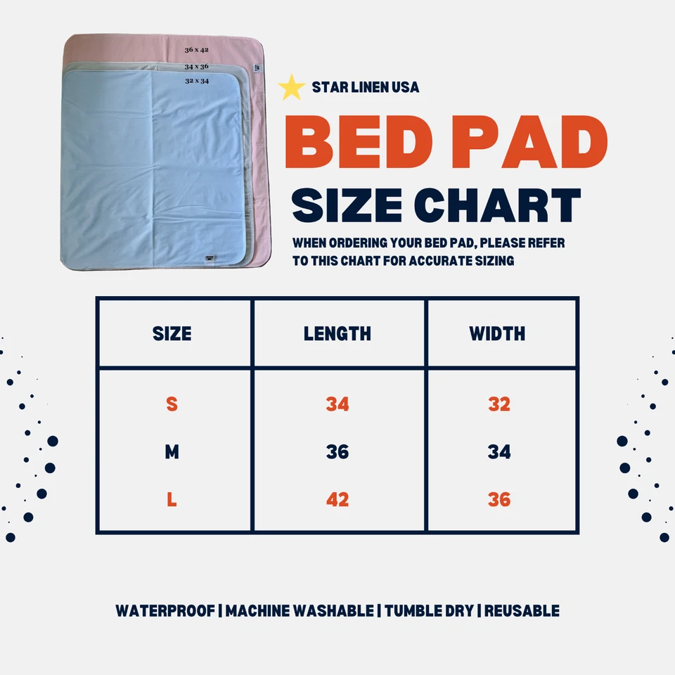 Bed Pad Washable Incontinence Reusable Underpad-Heavy Duty Absorbent Waterproof - Image 2 of 3