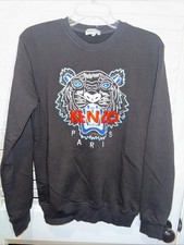 KENZO Paris Unisex Black Embroidered Tiger Medium Crew Neck Sweatshirt