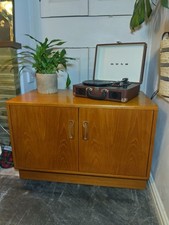 G Plan Mid Century Compact Low Sideboard Vinyl Storage Drinks Cabinet TV Stand 