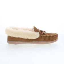 Minnetonka Alpine Sheepskin Moc 3371H Womens Brown Loafer Slippers Shoes 9.5