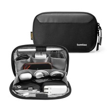 tomtoc Travel Cable Organizer Pouch, Electronics Accessories S, Black