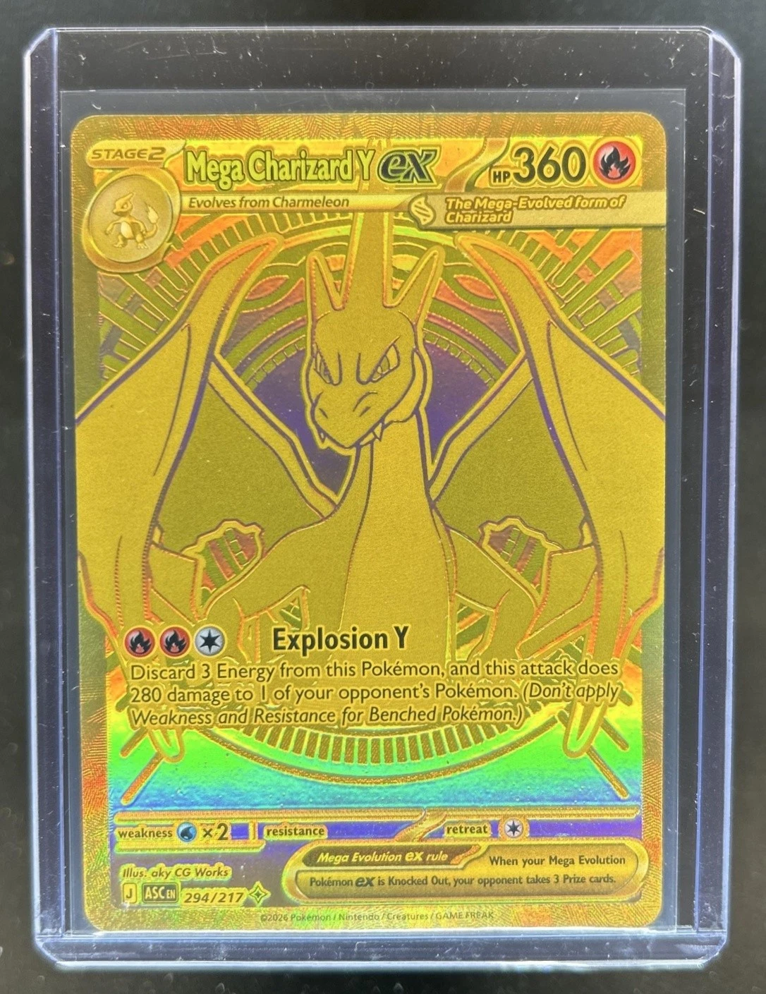 2026 Pokemon Ascended Heroes Mega Charizard Y ex Hyper Rare #294/217