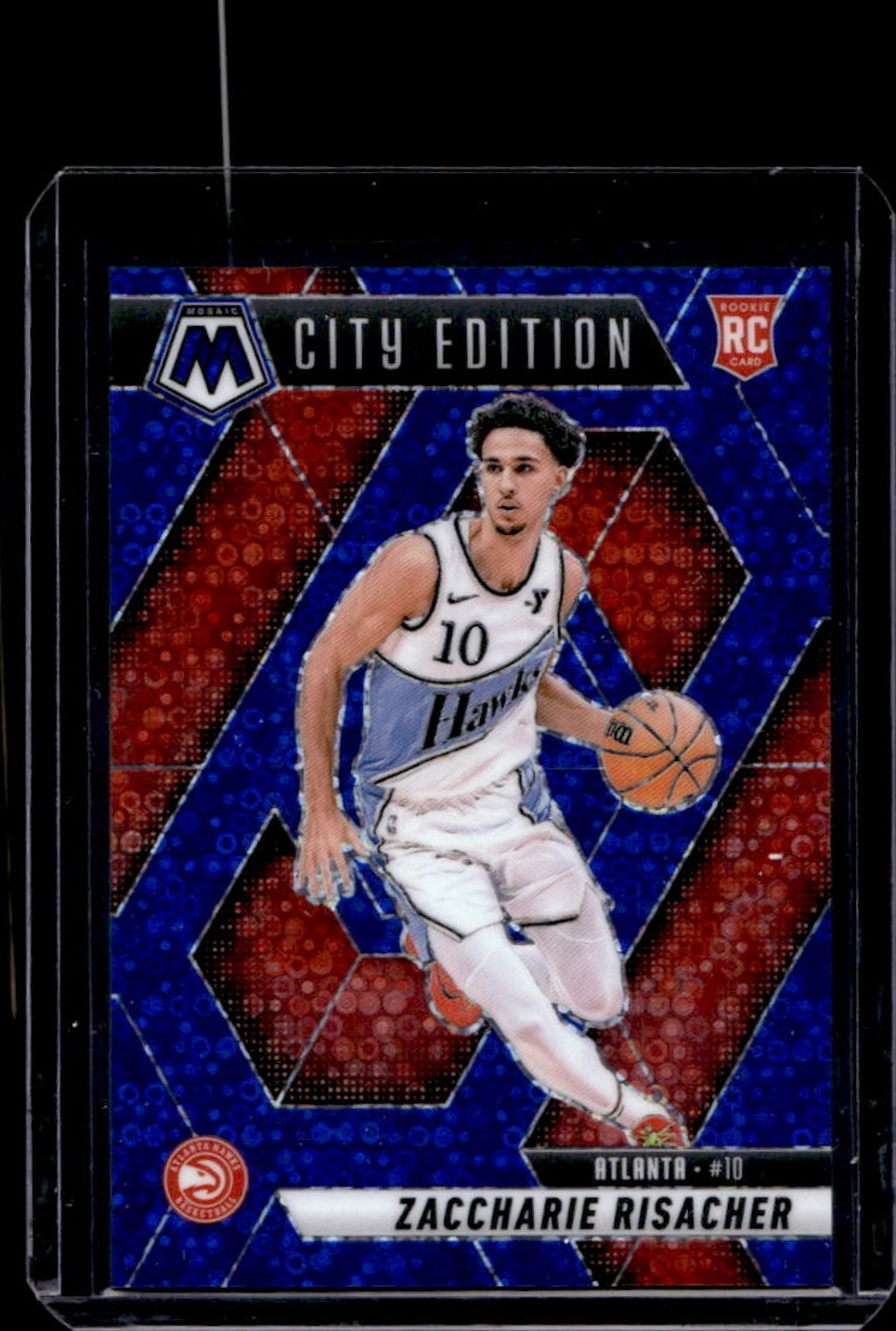 2024-25 Mosaic Zaccharie Risacher RC Fast Break Blue City Edition #1/85 Hawks